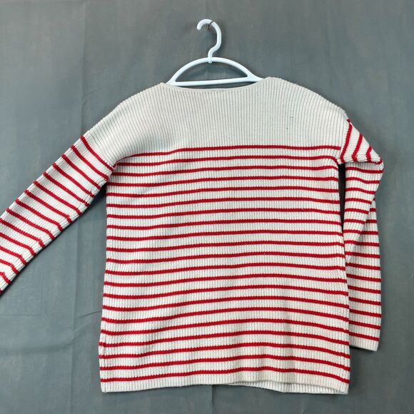GAP Maternity Women's Sweater Small Cream Red Striped Long Sleeve Everyday Wear - Picture 6 of 8